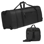 100L Foldable Rolling Duffel Bag with 2 Wheels (BLACK)