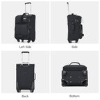 24 Inch Softside Expandable Checked Luggage with 4 Spinner Wheels (Black / 24 Inch)