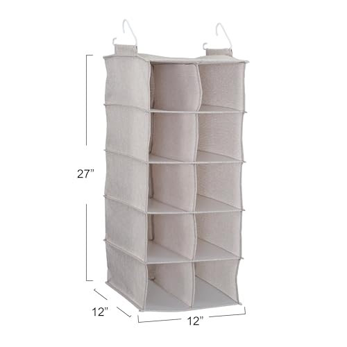 10 Pocket Hanging Shoe Organizer (Silver)