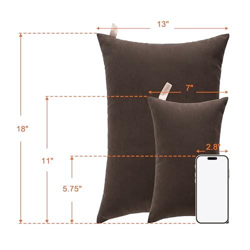 Tiny Pillows Down Alternative 7"x11" 100% Microfiber (Dark Brown / 11"x7")