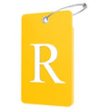 2 Pack Initial Luggage Tags for Suitcases Airplane Travel Essentials (Large R / Yellow)