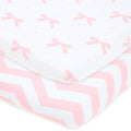 Travel Crib Sheets for Baby Bjorn (2-pack Bows/Chevron)