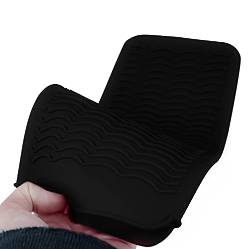 Silicone Heat Resistant Mat Pouch for Hair Straightener (2 Pack / Black)