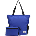 Large Capacity Foldable Tote Bag With Zipper (Blue)