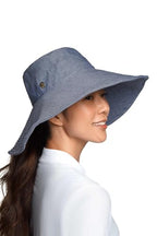 Women's Beach Hat (One Size / Denim Blue Chambray)