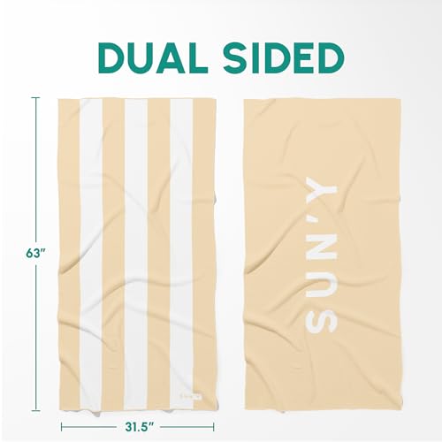 Waffle Microfiber Beach Towel (Natural Sand)