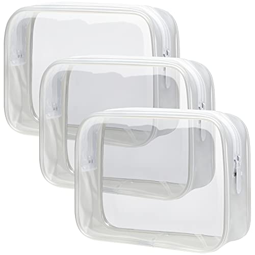 Clear Makeup Bag Travel (Y- Bright White / Medium Set)