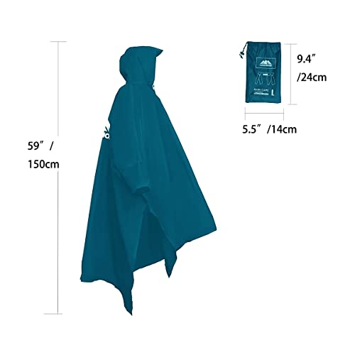 Rain Ponchos for Adults (Large Tall / Blue)