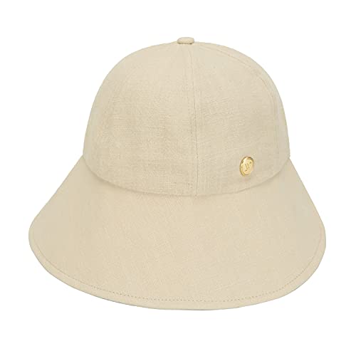 Linen Victorian Bonnet Hat Sun Cap (Small-Large / Beige)