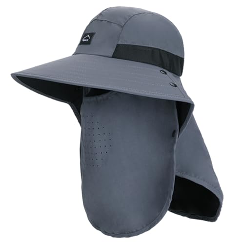 Outdoor Sun Hat for Men Women (1pack--dark Grey(face Cover))