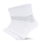 Crew Compression Socks for Women Men with Ankle Arch Support Plantar Fasciitis Relief 3 Pairs (Large / White(3 Pairs))