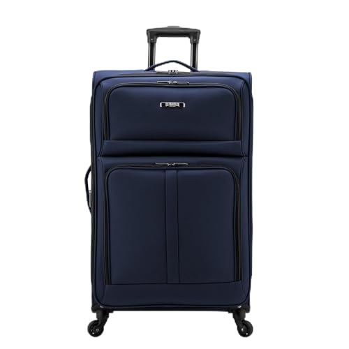 Anzio Softside Expandable Luggage with Spinner Wheels (Navy / 30-Inch Large)