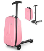 Scooter Suitcase for Kids Detachable & Foldable Carry On Suitcase (Pink)