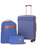 Carry On Luggage 22x14x9 Airline Approved Suitcase with Wheels (Slate Blue / 3 Piece Sets (20/BP/TB))