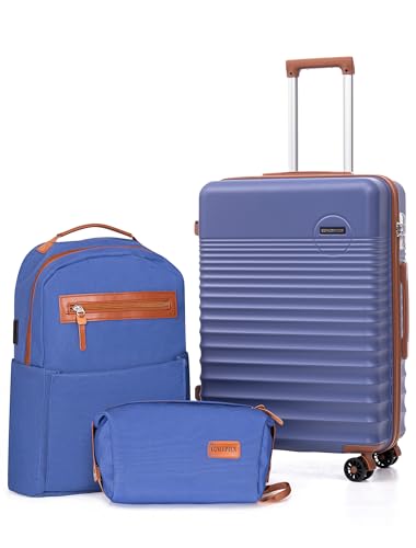 Carry On Luggage 22x14x9 Airline Approved Suitcase with Wheels (Slate Blue / 3 Piece Sets (20/BP/TB))