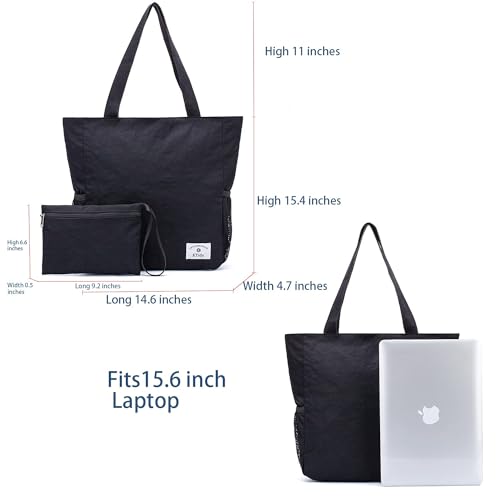 Large Capacity Foldable Tote Bag With Zipper (Burgundy)