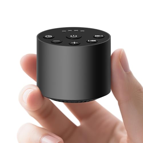 Sleep White Noise Portable Sound Machines with 30 Soothing Sounds 32 Levels Volume Compact 4 Timer Options Auto (Black)