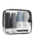 18 Pack TSA Approved Travel Bottles for Toiletries (03-Grey)