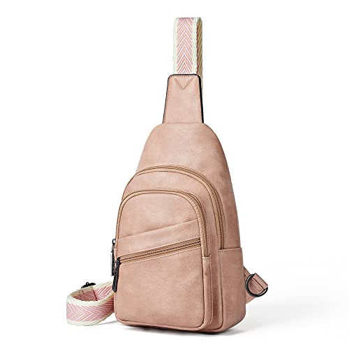 Sling Bag Crossbody Bags for Women Small Cross Body Bag Fanny Packs Chest Sling Purse for Daily Travel Leisure Sport (7-3 Pink)