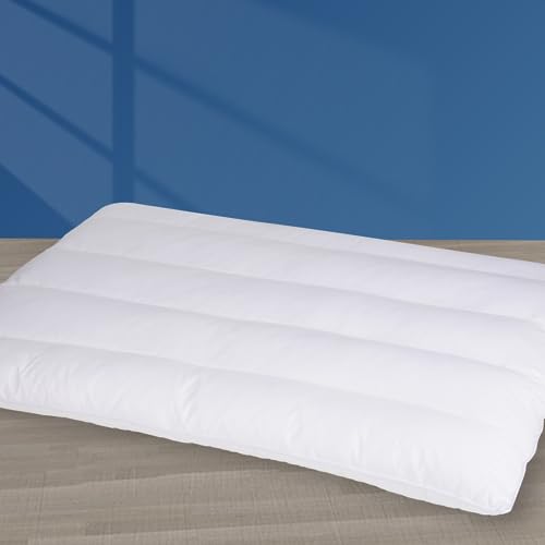 Ultra Flat Pillows for Sleeping Thin (White / 1Pc-Queen Size)