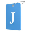 2 Pack Initial Luggage Tags for Suitcases Airplane Travel Essentials (Large J / Blue)