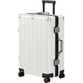 Zipperless Luggage with Spinner Wheels 100% PC Hardside 24in Suitcase (White / Medium (24 Inch))