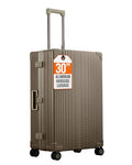30" All Aluminum Checked Spinner Luggage (30 Inches / Bronze)