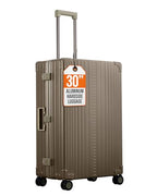 30" All Aluminum Checked Spinner Luggage (30 Inches / Bronze)