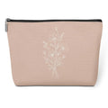 Minimalist Line Art Wildflower Makeup Bag Cosmetic Bags for Women (Pink Flowers 1818)