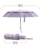 Windproof Travel Umbrella (Pastel Lavender 1-Pack / Standard)