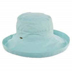 Women's Cotton Hat with Inner Drawstring and Upf 50+ Rating (One Size / Aqua)