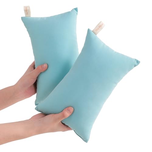 Tiny Pillows Down Alternative 7"x11" Microfiber Mini Pillow for Travel (Aqua / 11"x7")