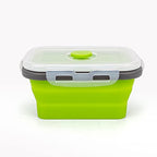 3piece Collapsible Food Storage Containers with Lids (green with gray)