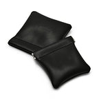 PU Leather Jewelry Travel Bag Leather Jewelry Pouch Christmas (Black / 3.54"x3.54")