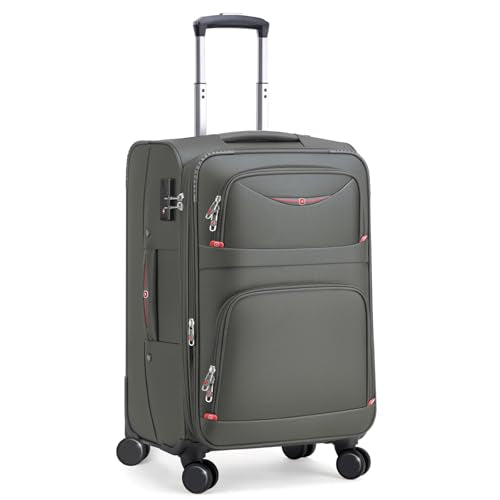 Softside Expandable Luggage with 4 Spinner Wheels (Gray / 21-Inch)
