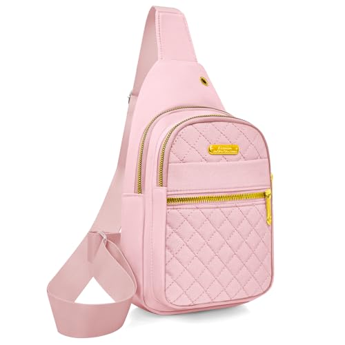 Small Sling Bag For Women Men Casual Crossbody Sling Backpack (Pink-8002)