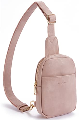 Small Sling Bag for Women Leather Crossbody Bag for Women Dusty Pink (1-dusty Pink)