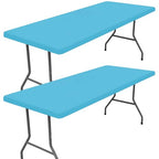 2 Pack Rectangle Spandex Fitted Table Cloth (Blue Mist / 48" x 24" (Rectangular))