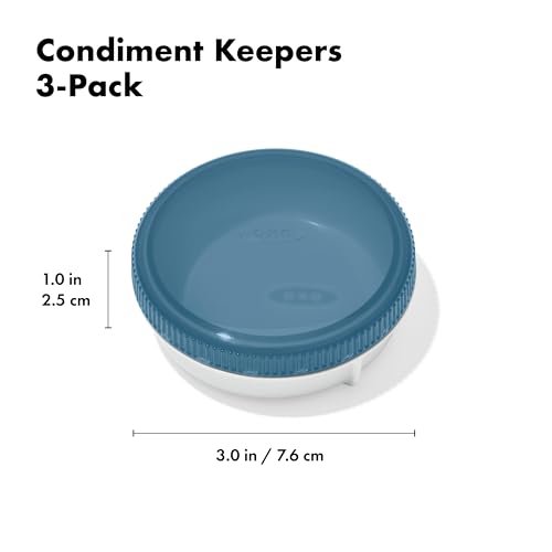 Good Grips Prep & Go Leakproof Condiment Container (Condiment Keeper - 3 Pack / Ocean Blue)