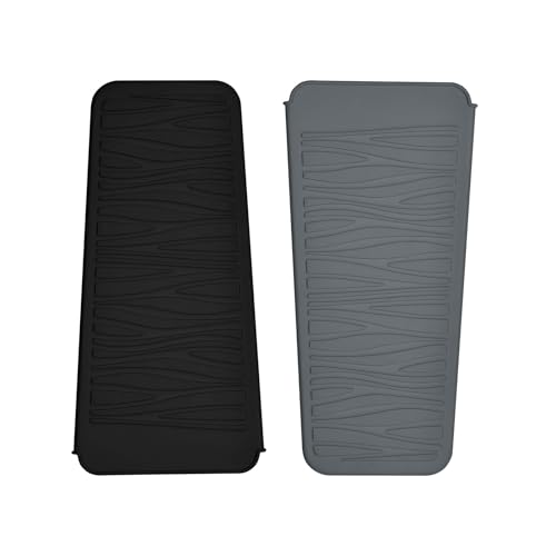 2 Pack Silicone Heat Resistant Travel Mat Pouch for Straighteners (2 Pack / Black&grey)