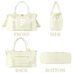 Initial Travel Duffel Bag Sports Gym Bag for Kids Teen Birthday Gifts (Beige / F)
