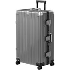 Zipperless Luggage 28inch Checked Hard Shell Suitcases with Wheels (Gray / Large (28 Inch))