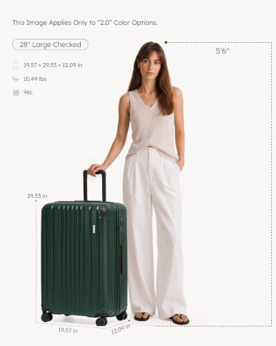 Luggage Lightweight and Durable Hardshell (Dark Green2.0 / L(28in))