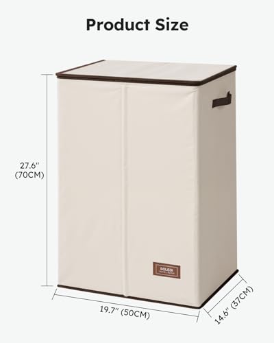 130L Laundry Hamper with Lid (Beige / 130L)