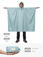 Hooded Rain Poncho Waterproof Raincoat Jacket for Men Women Adults (One Size / Silver Gray 1 Pack)