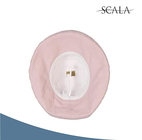 Women's Cotton Hat with Inner Drawstring and Upf 50+ Rating (One Size / Pink)