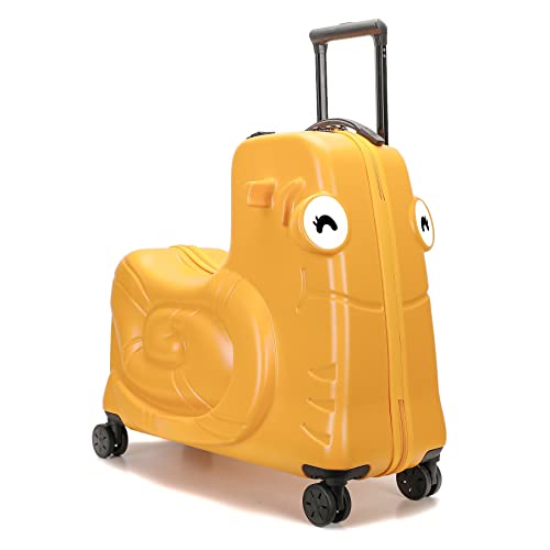 Kids Ride on Luggage with Spinner Wheels Suitcase (Orange / 22 inches)