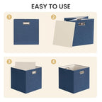 13x13x13 Storage Cube Basket Bins (13×13×13/4pcs / Army Blue)