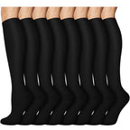 8 Pairs Compression Socks Women Men 15 (01- Black / Small-Medium)
