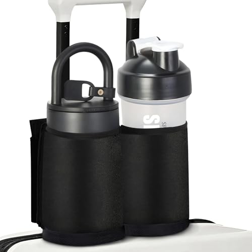 Luggage Travel Cup Holder for Suitcases Free Hands (Black)